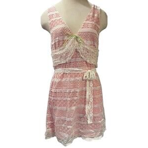 Elise Aucouturier Made in France Lingerie SZ 44 US L Pink Lace Anthropologie Bow